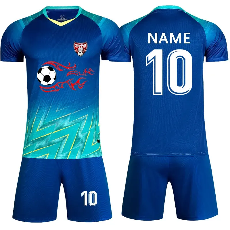 22/23 Custom Men Kids Soccer Jersey Set for Children Quick Drying Breathable Man Youth Team Club Training Football Uniform Set