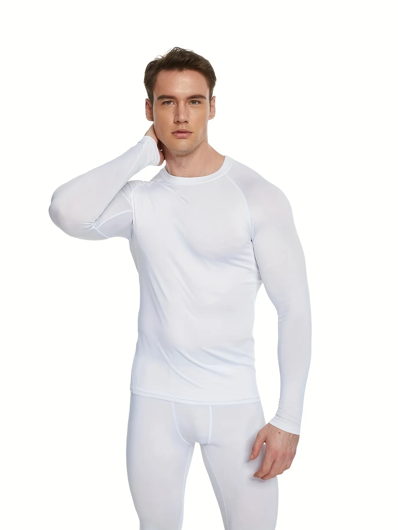 4pcs EliteFit Men's Performance Long Sleeve T-Shirts - Ultra Comfy, High Elastic, Quick Dry, Breathable, Moisture Wicking, Crew Neck Tops for Gym Training, Outdoor Activities, and Everyday Wear