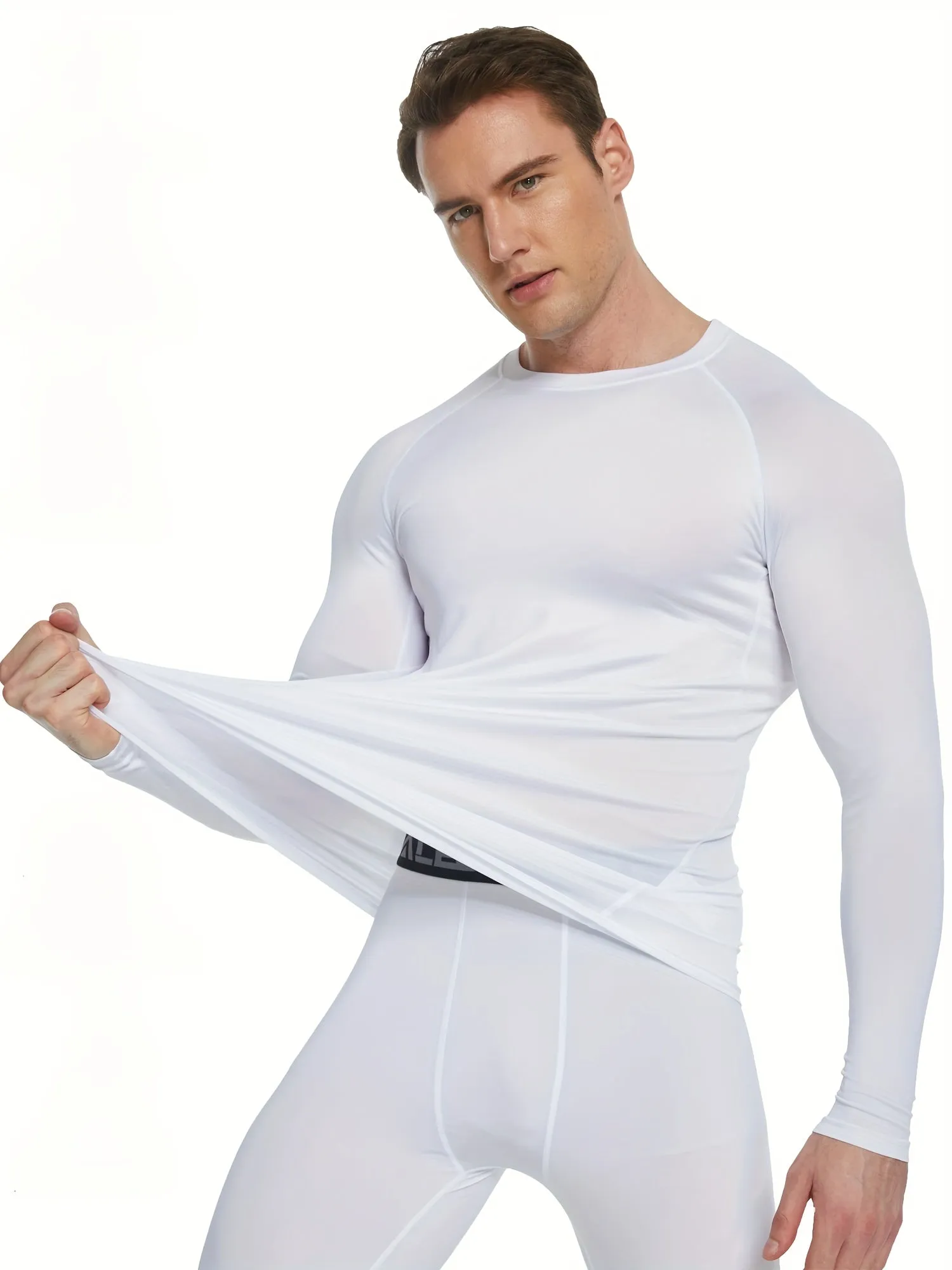 4pcs EliteFit Men's Performance Long Sleeve T-Shirts - Ultra Comfy, High Elastic, Quick Dry, Breathable, Moisture Wicking, Crew Neck Tops for Gym Training, Outdoor Activities, and Everyday Wear