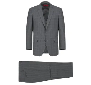 Alessandro Vitello by Renoir 3-Piece Classic Fit Single Breasted Windowpane Suit 278-1