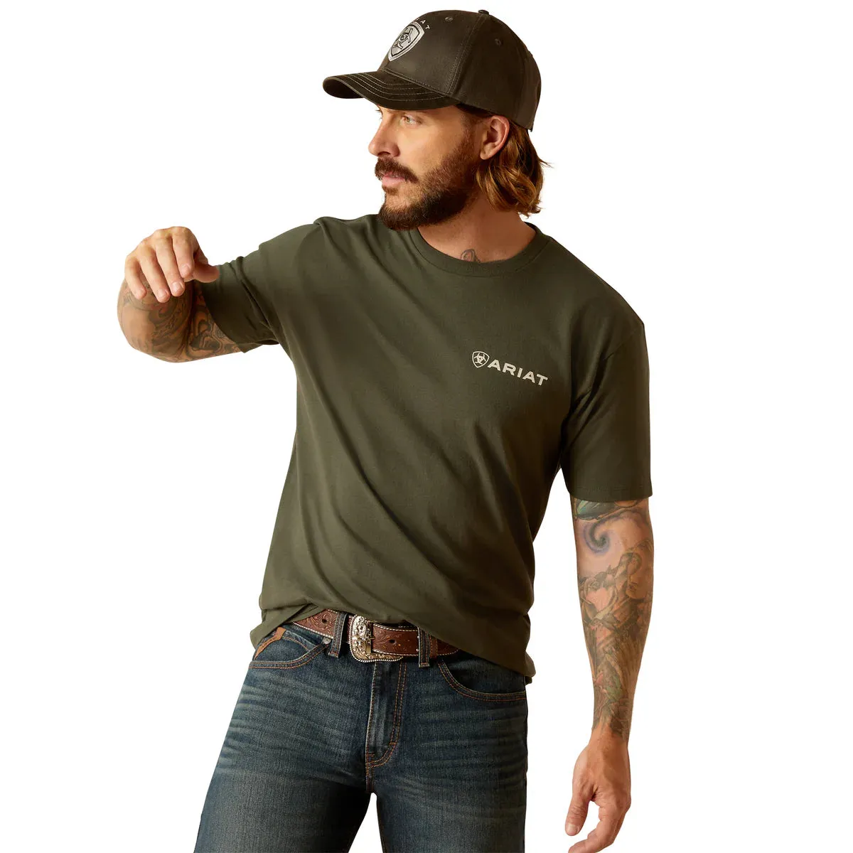 Ariat Men's Camo Rings T-Shirt - Dark Olive