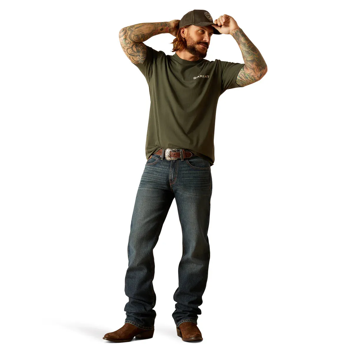 Ariat Men's Camo Rings T-Shirt - Dark Olive