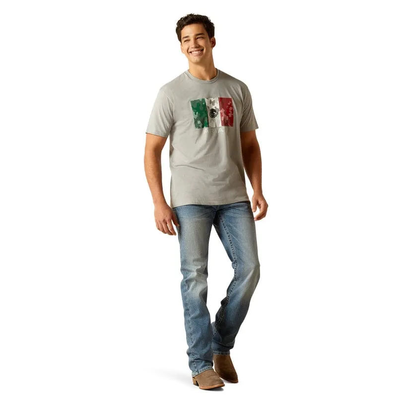 Ariat Men's Mexico Camo Flag Stone Heather Short Sleeve Graphic T-Shirt 10051751