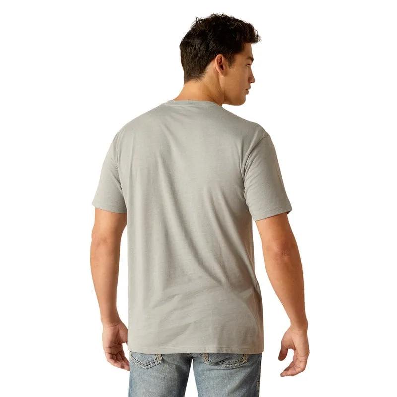 Ariat Men's Mexico Camo Flag Stone Heather Short Sleeve Graphic T-Shirt 10051751