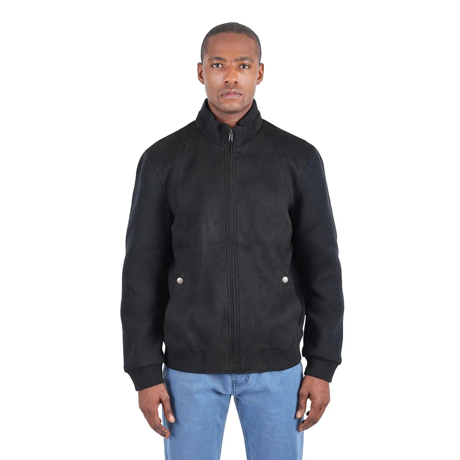 Barabas Men's Velvet Ribbed Bomber Varsity Jacket 3BH82