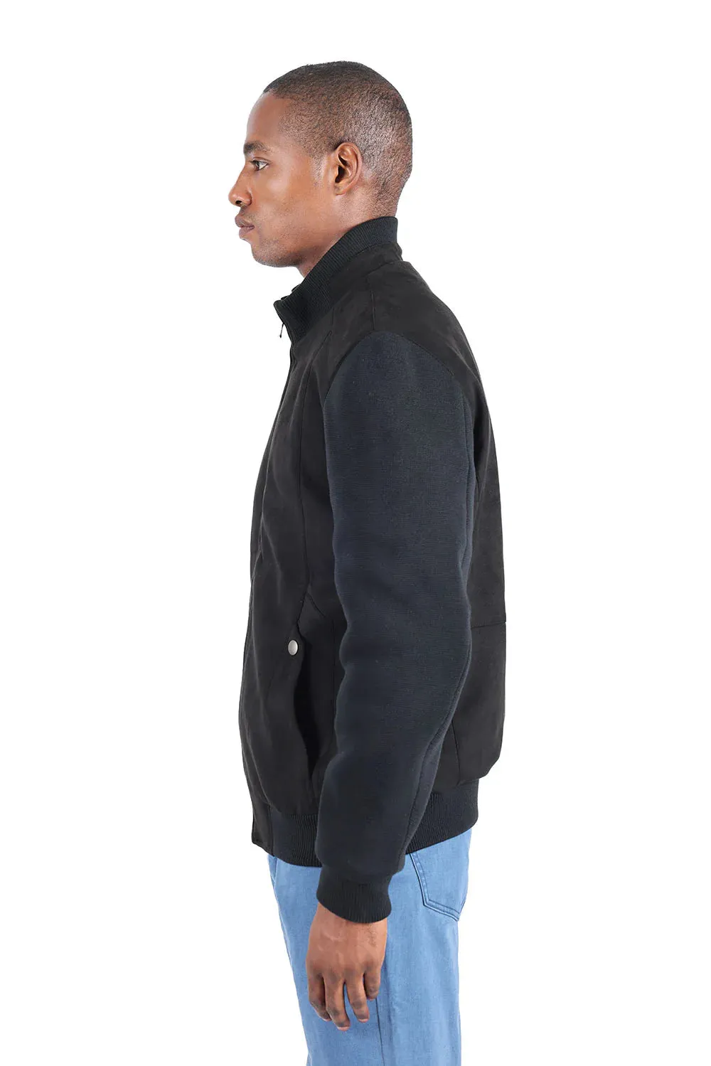 Barabas Men's Velvet Ribbed Bomber Varsity Jacket 3BH82