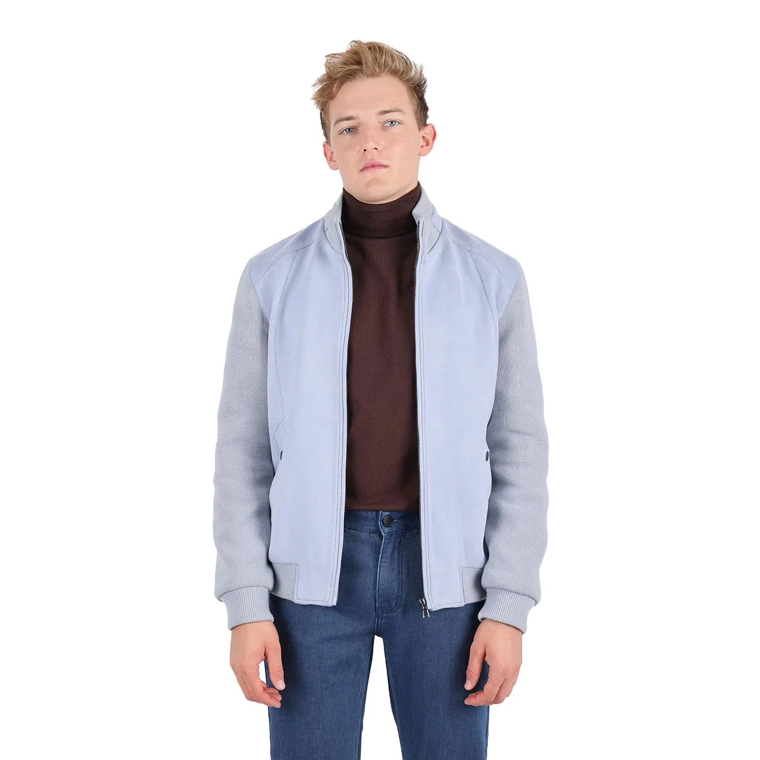 Barabas Men's Velvet Ribbed Bomber Varsity Jacket 3BH82