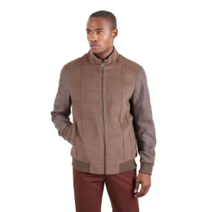 Barabas Suede Warm Varsity Bomber Jacket 3BH84