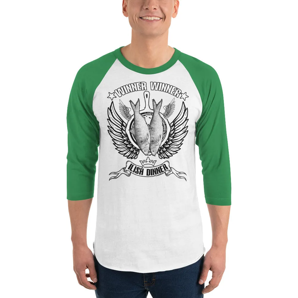 Bengali Unisex Fine Jersey Raglan Tee - Winner Winner Ilish Dinner