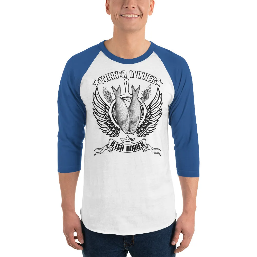Bengali Unisex Fine Jersey Raglan Tee - Winner Winner Ilish Dinner