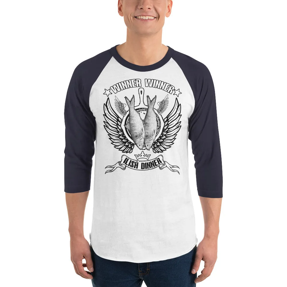 Bengali Unisex Fine Jersey Raglan Tee - Winner Winner Ilish Dinner