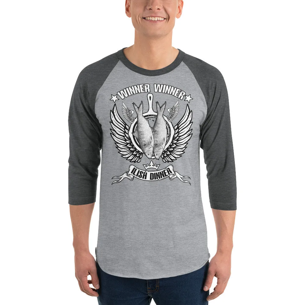 Bengali Unisex Fine Jersey Raglan Tee - Winner Winner Ilish Dinner