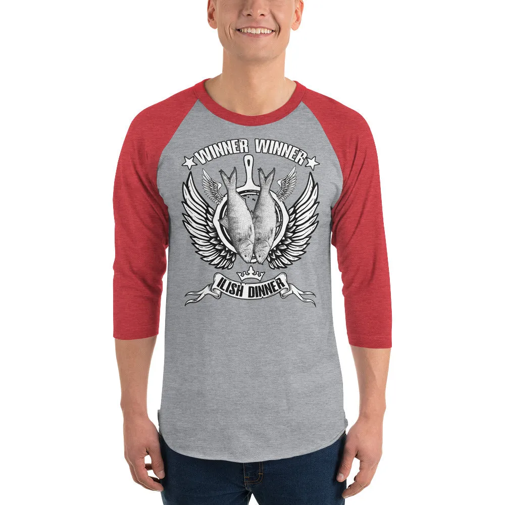 Bengali Unisex Fine Jersey Raglan Tee - Winner Winner Ilish Dinner