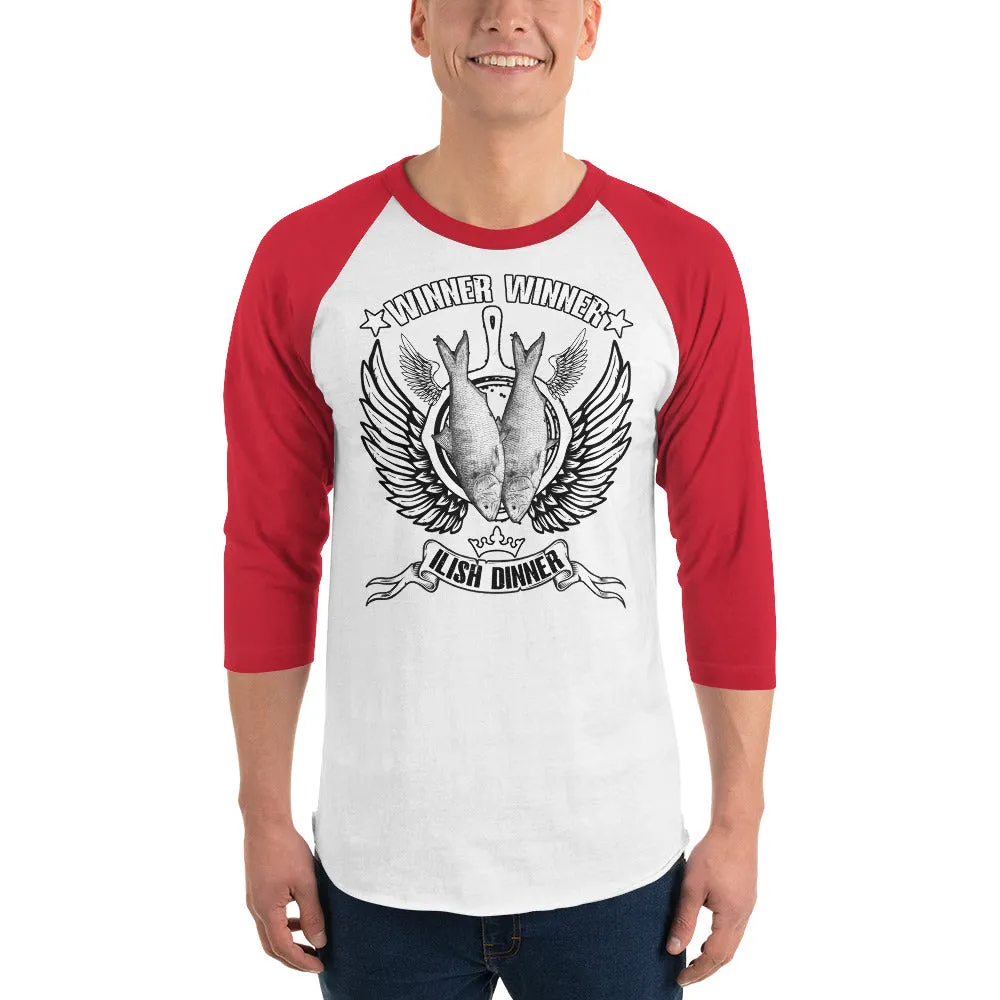 Bengali Unisex Fine Jersey Raglan Tee - Winner Winner Ilish Dinner