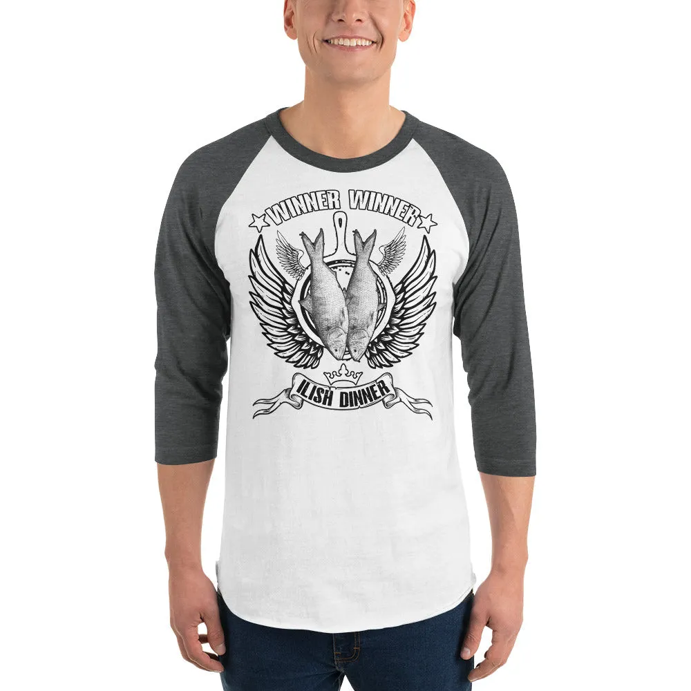Bengali Unisex Fine Jersey Raglan Tee - Winner Winner Ilish Dinner