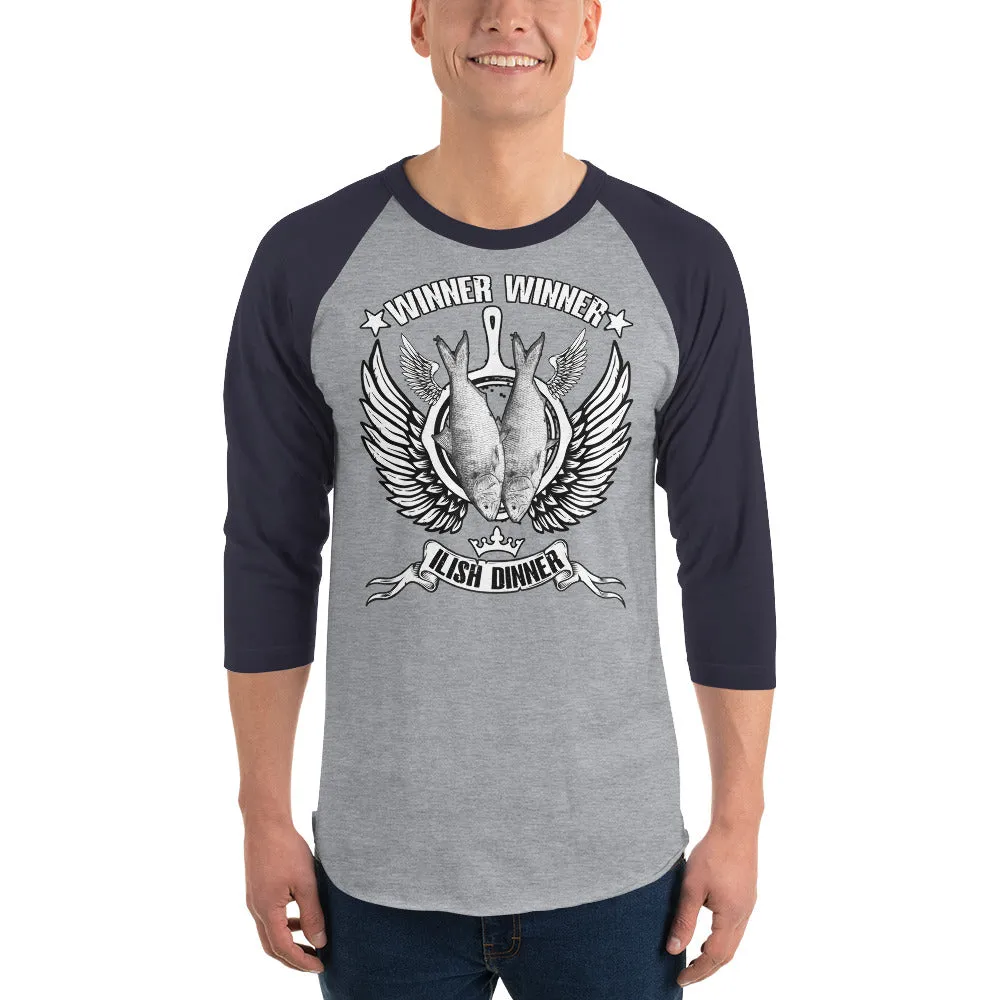 Bengali Unisex Fine Jersey Raglan Tee - Winner Winner Ilish Dinner