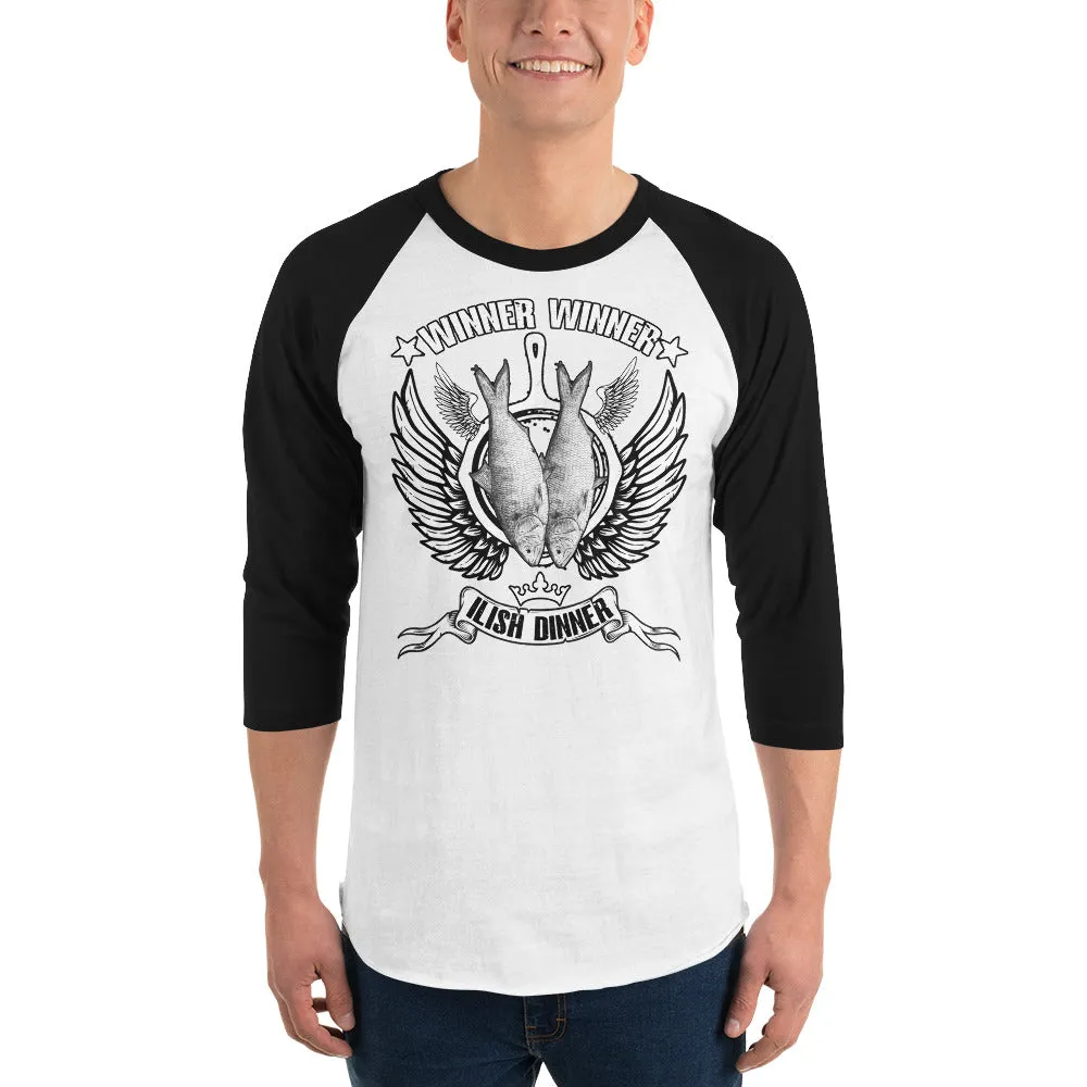 Bengali Unisex Fine Jersey Raglan Tee - Winner Winner Ilish Dinner