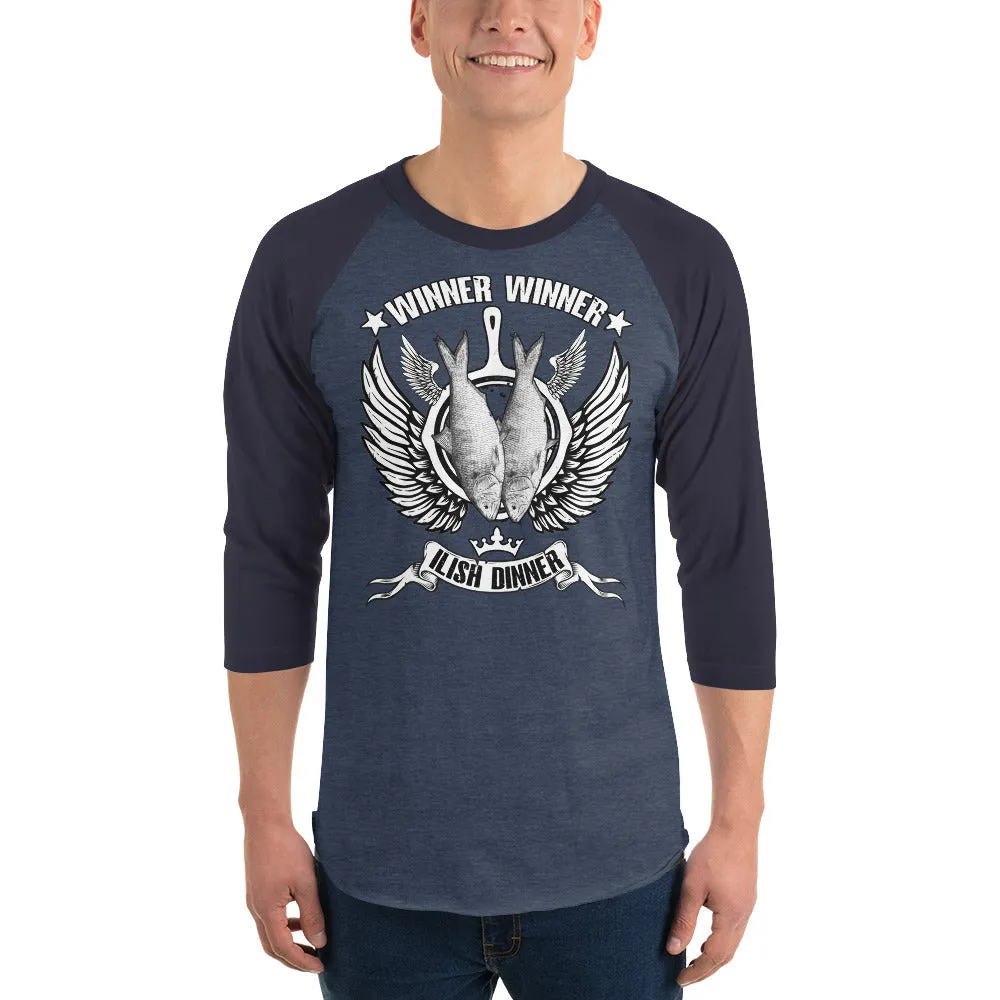 Bengali Unisex Fine Jersey Raglan Tee - Winner Winner Ilish Dinner