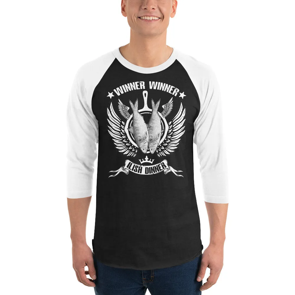 Bengali Unisex Fine Jersey Raglan Tee - Winner Winner Ilish Dinner
