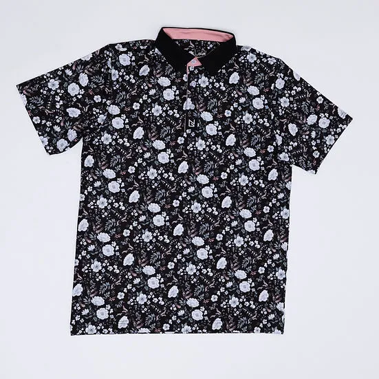 Black Floral Polo