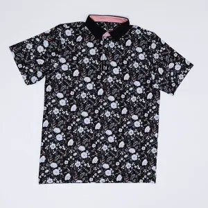 Black Floral Polo