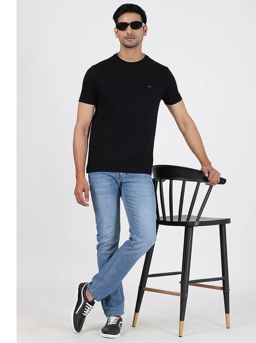 Black Solid Slim Fit T-Shirt | JadeBlue