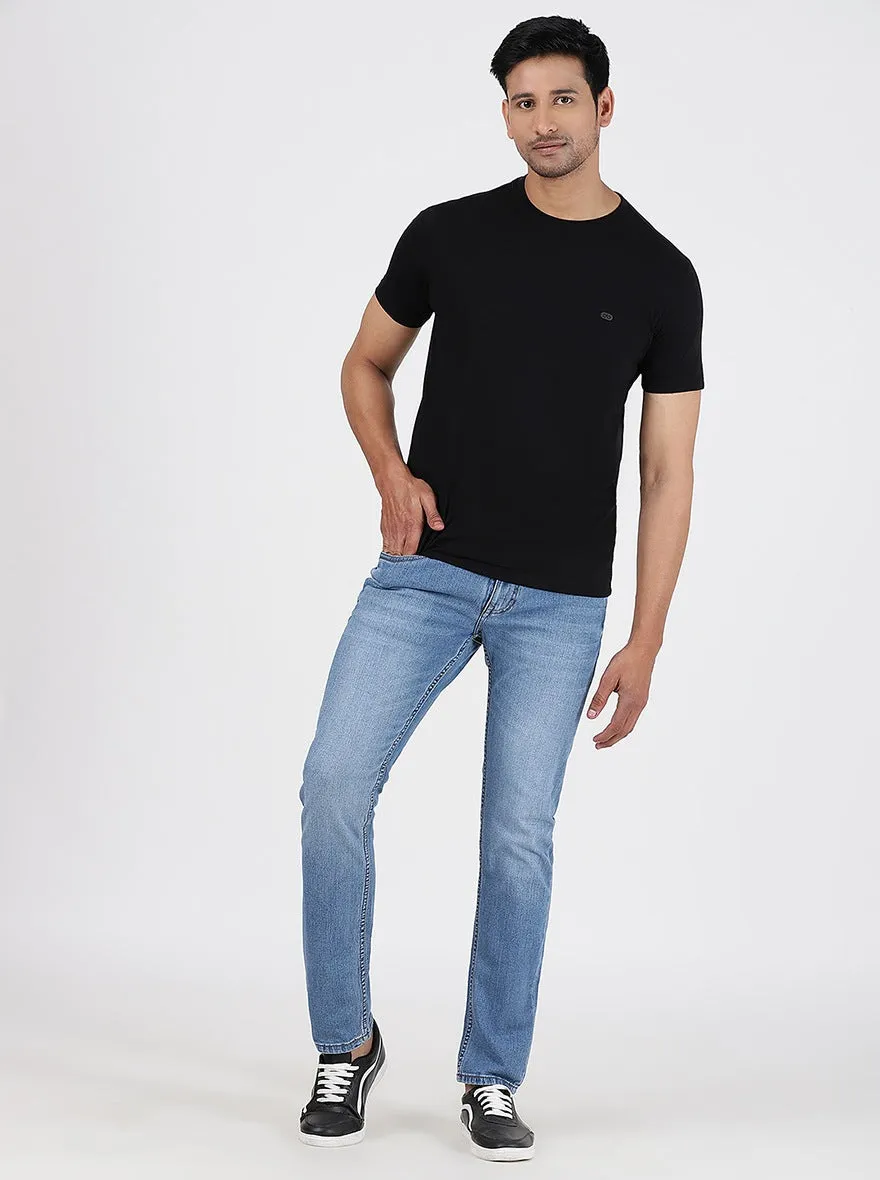 Black Solid Slim Fit T-Shirt | JadeBlue