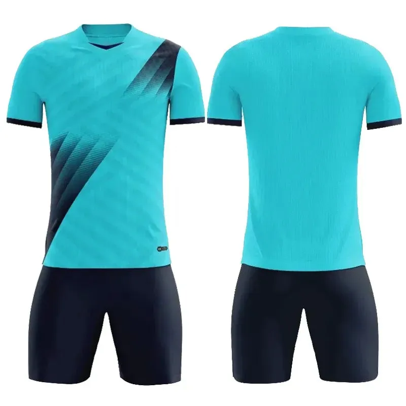 Boys Men Football Uniform Kit Football Shirt Adult Kids Soccer Tracksuit Jersey Custom Child Soccer Set Short Sleeve Sportswear