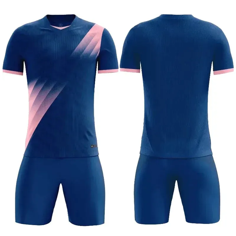 Boys Men Football Uniform Kit Football Shirt Adult Kids Soccer Tracksuit Jersey Custom Child Soccer Set Short Sleeve Sportswear