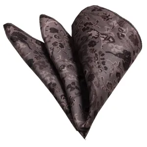 Brown Paisley Mens Pocket Square - Premium Silk Handkerchiefs for Suits