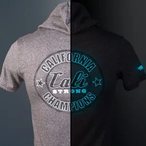 California Champion Performance Hooded T-shirt Gray Heather Glow in the Dark