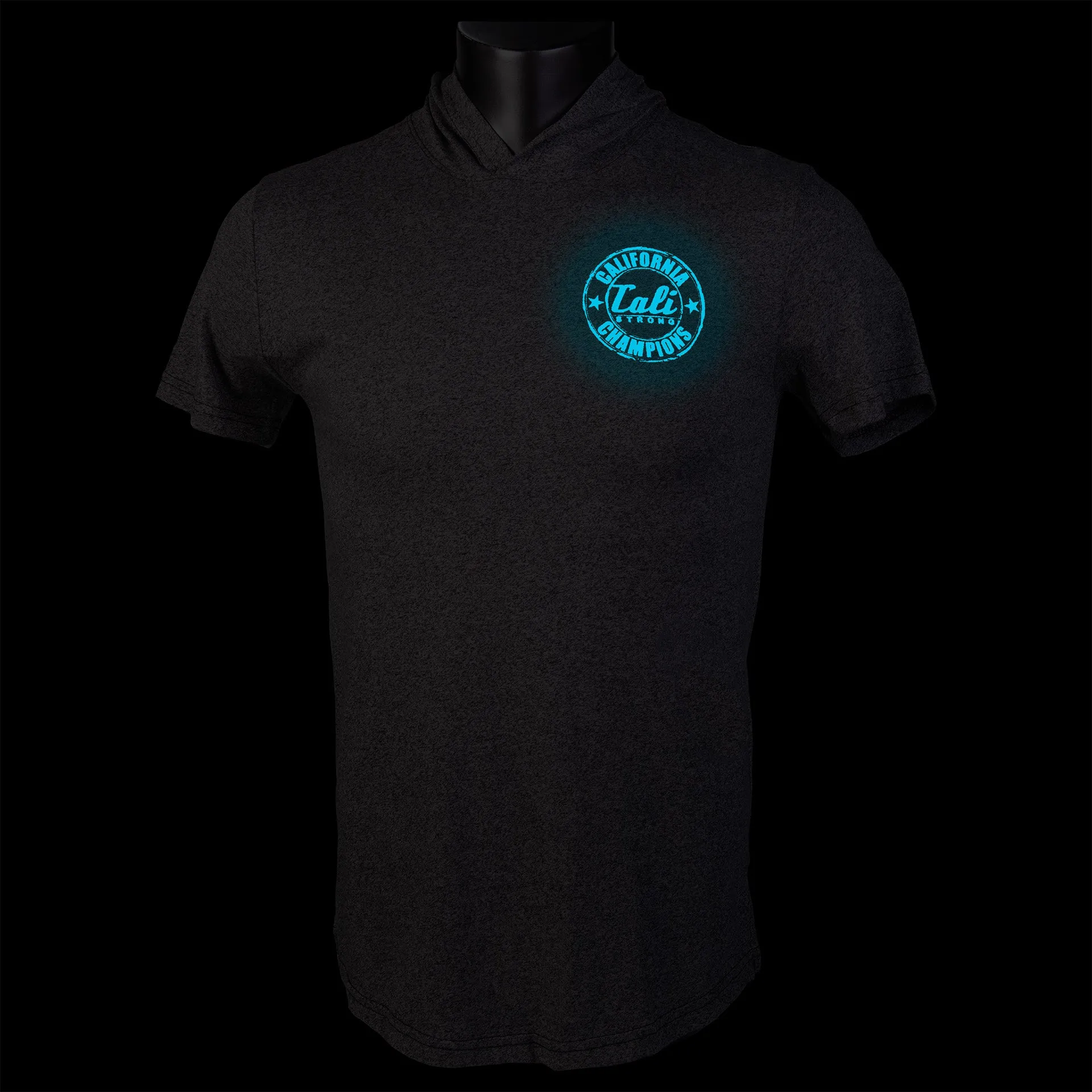 California Champion Performance Hooded T-shirt Gray Heather Glow in the Dark