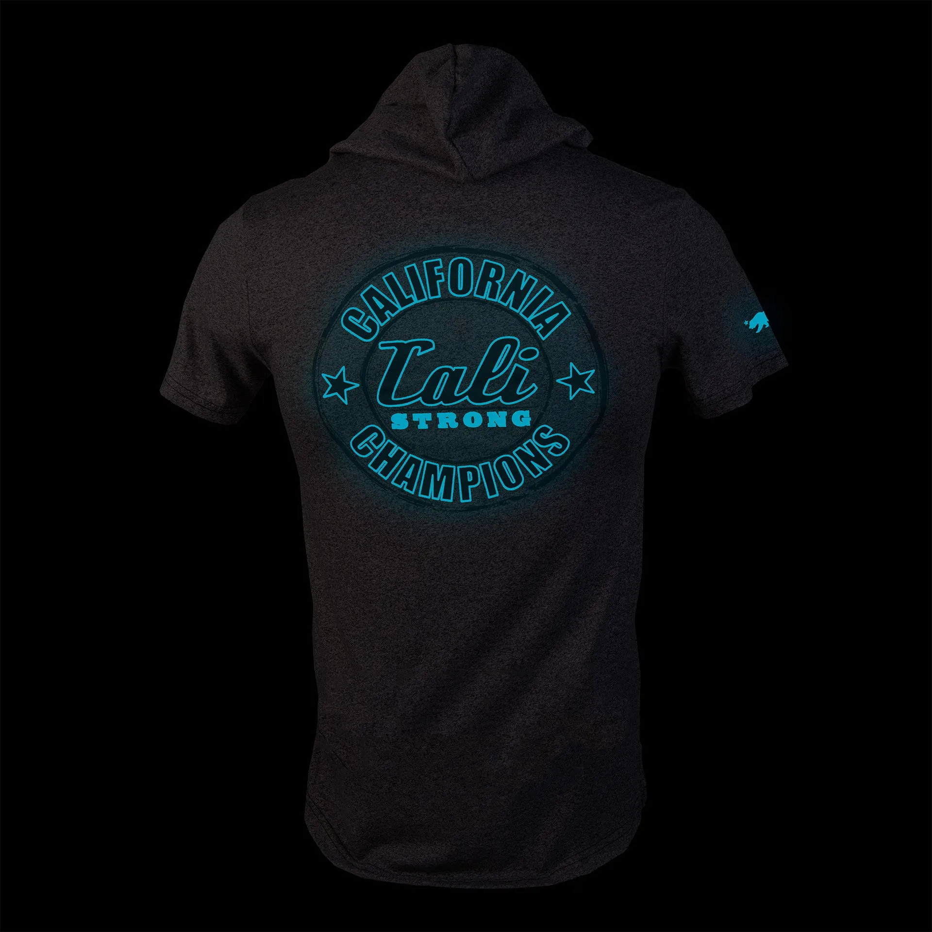 California Champion Performance Hooded T-shirt Gray Heather Glow in the Dark
