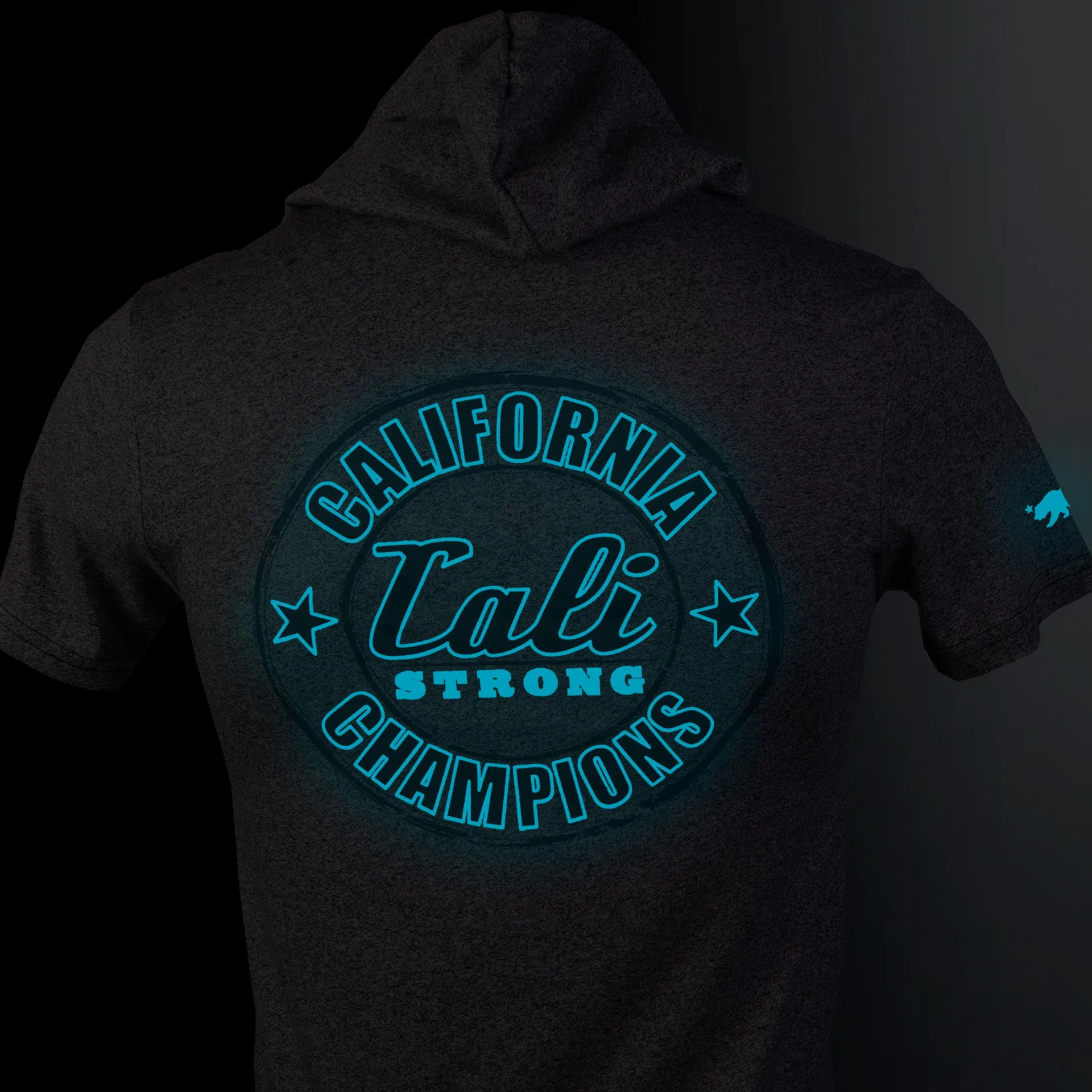 California Champion Performance Hooded T-shirt Gray Heather Glow in the Dark