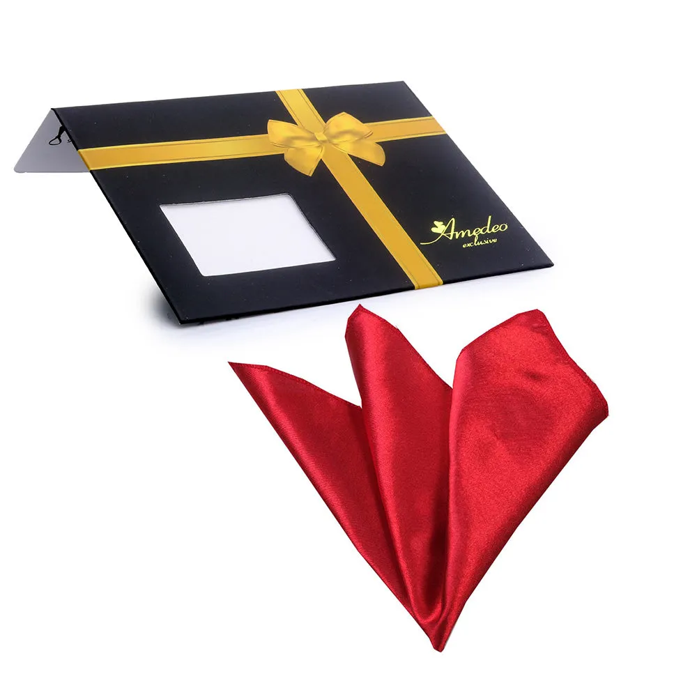 Candy solid red Mens Pocket Square - Premium Silk Handkerchiefs for Suits