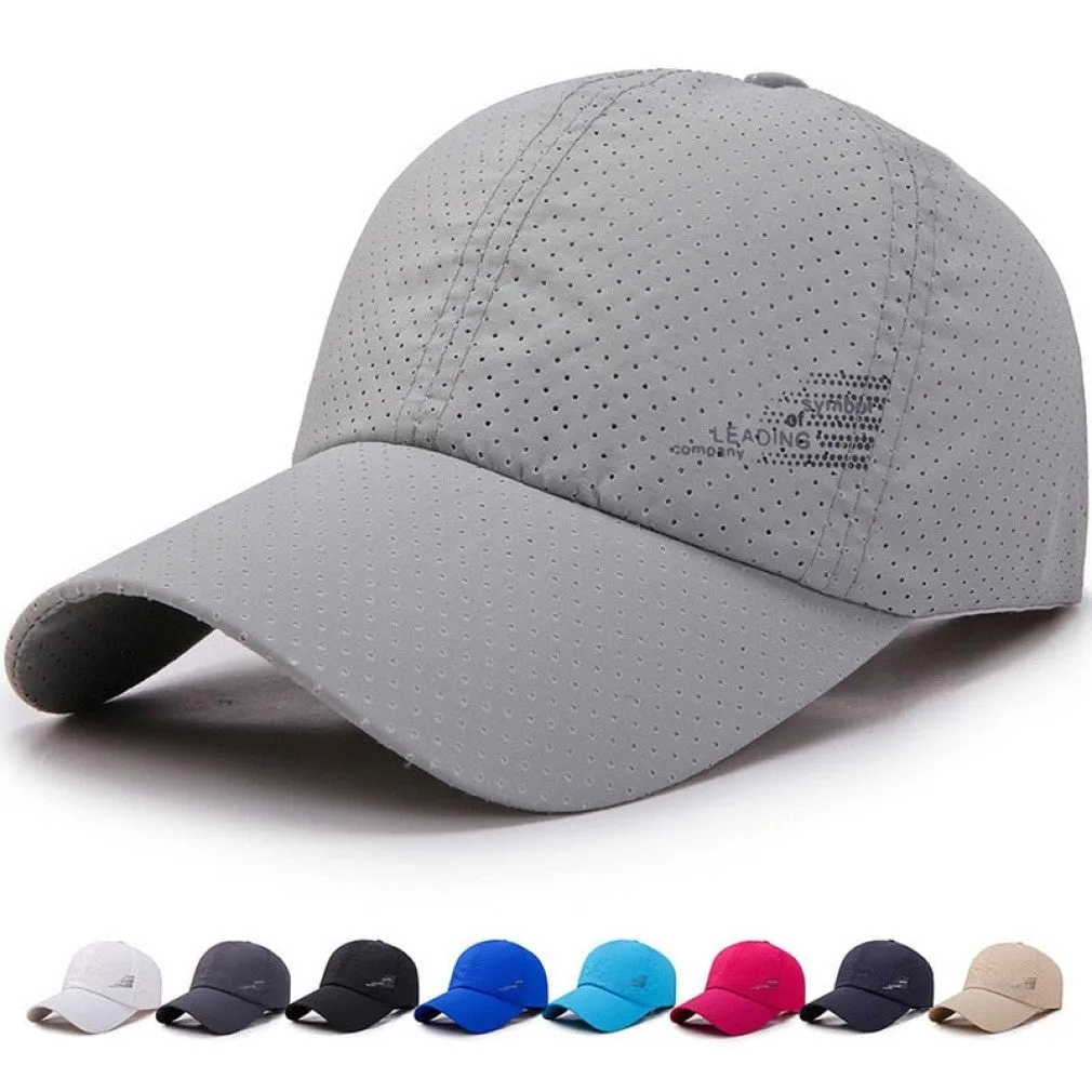 ContiNent 33 Men Women  Summer Baseball Cap  Quick Drying  Hats Unisex Breathable Sport  Pure Color Snapback Hat bone baseball hat