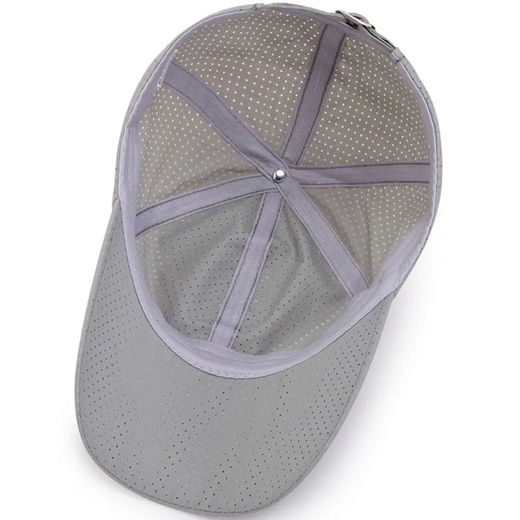 ContiNent 33 Men Women  Summer Baseball Cap  Quick Drying  Hats Unisex Breathable Sport  Pure Color Snapback Hat bone baseball hat