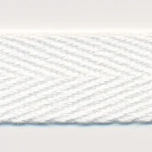 Cotton Herringbone Tape #01 White