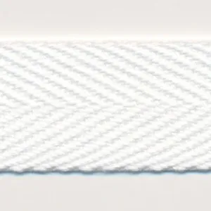Cotton Herringbone Tape #01 White