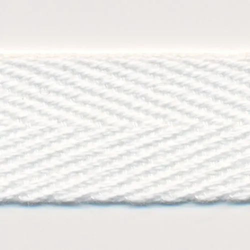Cotton Herringbone Tape #01 White