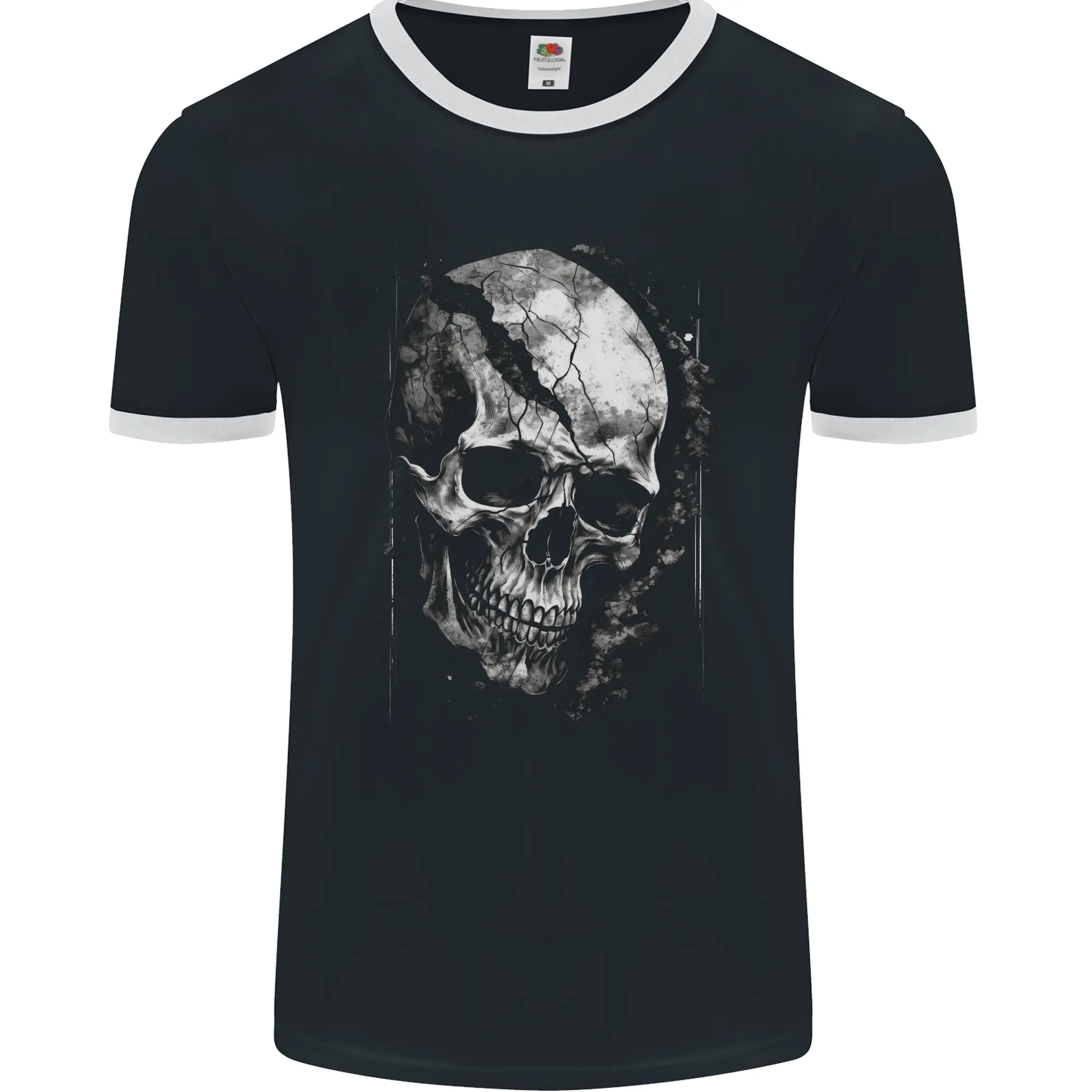 Cracked Skull Mens Ringer T-Shirt FotL