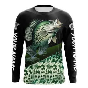 Crappie freshwater fishing green scales Custom name fishing jerseys | Long sleeve, Long Sleeve Hooded NPQ784
