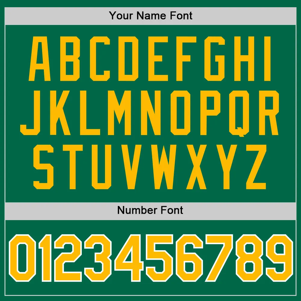 Custom Kelly Green Gold-White Authentic Throwback Baseball Jersey
