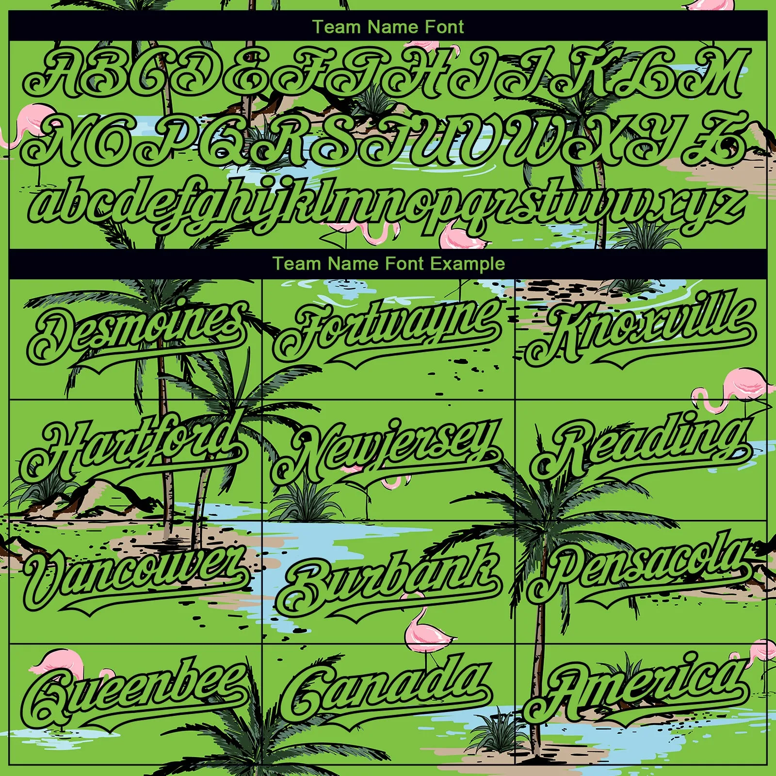 Custom Neon Green Black 3D Pattern Design Tropical Hawaii Palm Trees Authentic Baseball Jersey