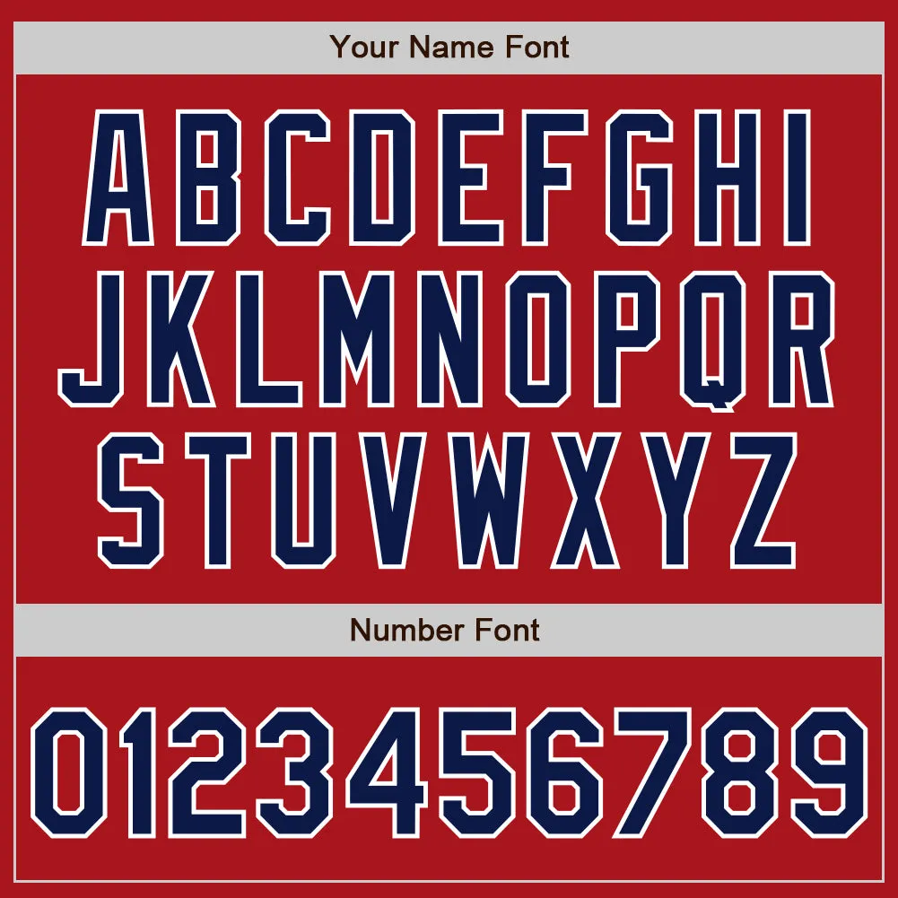 Custom Red Navy-White Authentic Baseball Jersey