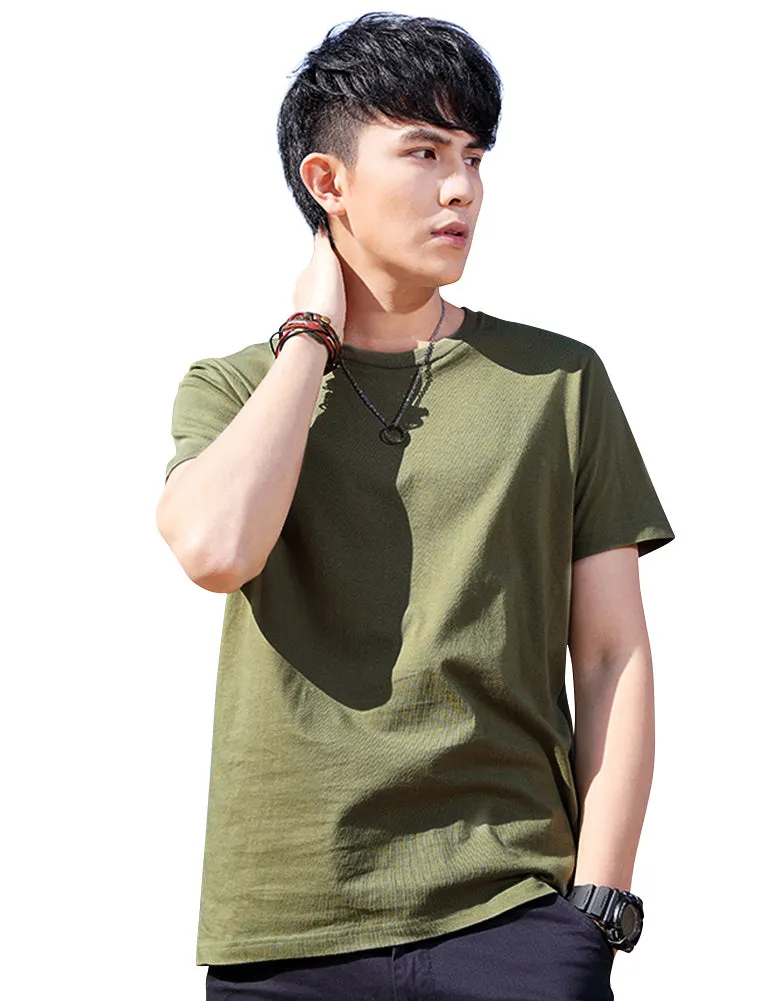 Demon&Hunter TX1 Series Men's 100% Cotton Seamless Cotton Crew T-Shirt