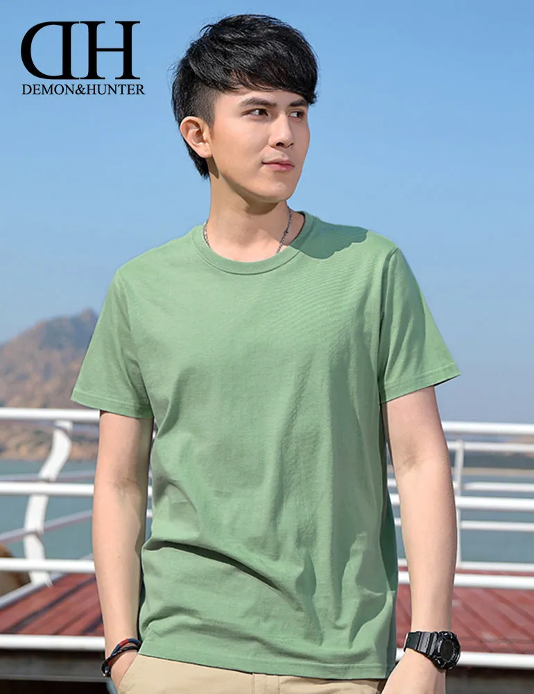 Demon&Hunter TX1 Series Men's 100% Cotton Seamless Cotton Crew T-Shirt