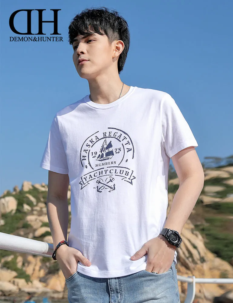 Demon&Hunter TX2 Series Men's 100% Cotton Seamless Cotton Crew T-Shirt