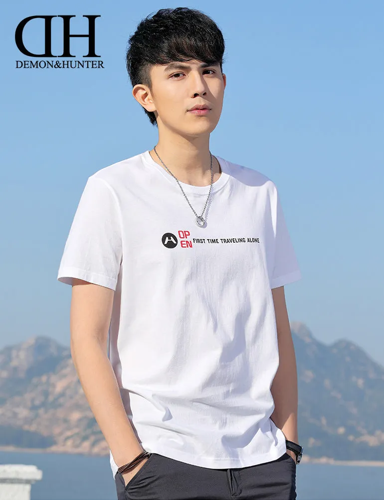 Demon&Hunter TX2 Series Men's 100% Cotton Seamless Cotton Crew T-Shirt