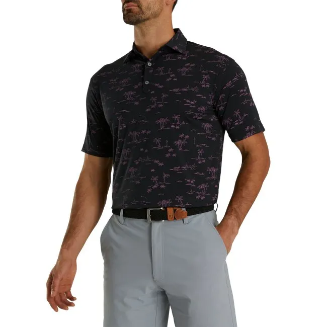 FootJoy Men's Tropic Golf Print Lisle Self Collar